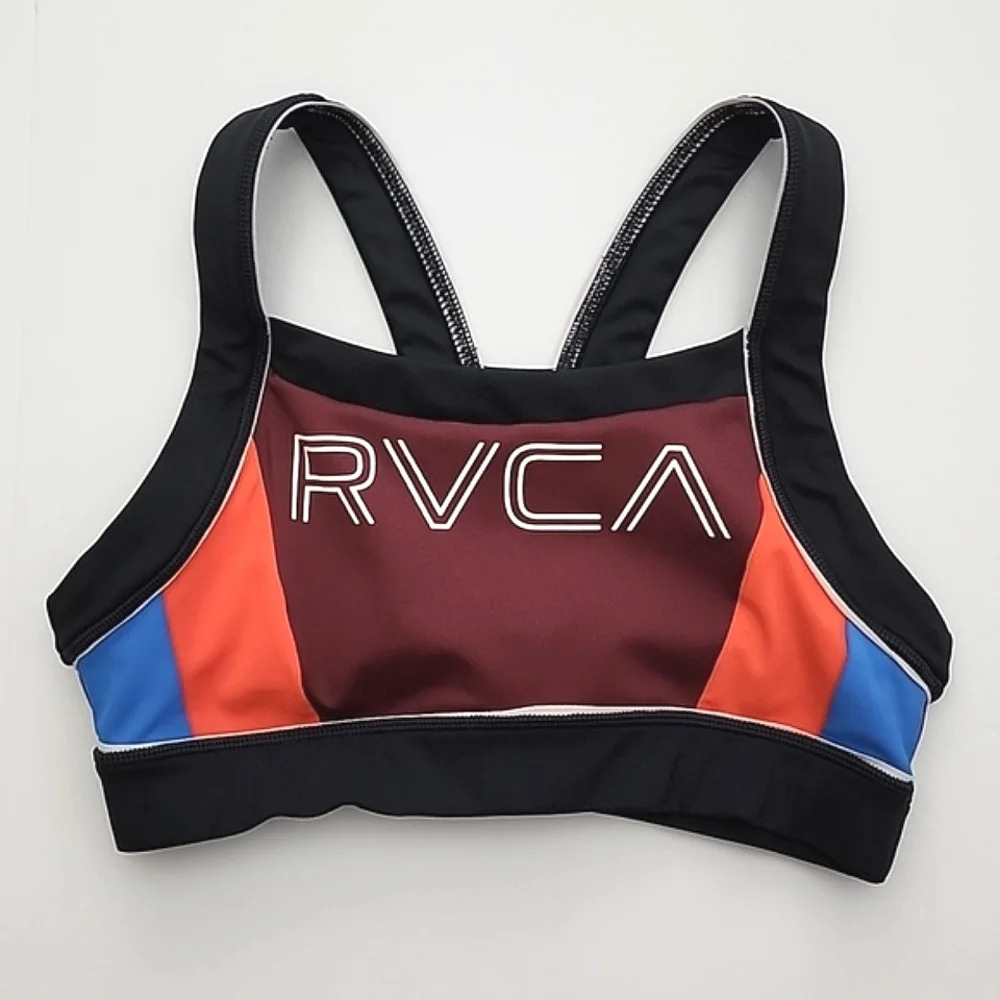 RVCA Black and Red Sports Bra